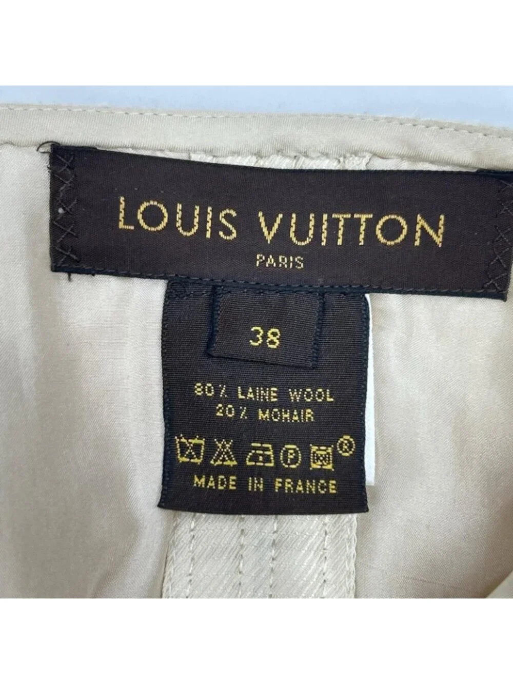 Louis Vuitton Beige Wool Mohair Cami Dress